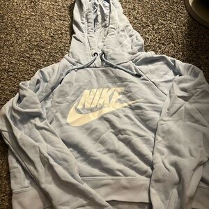 Nike cropped Light Blue Hoodie